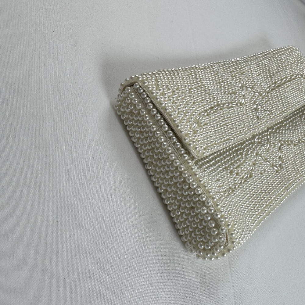 Vtg Faux Pearl Bags By Susan Beaded Japan‎ 1950s Coin Purse Clutch - Picture 7 of 11